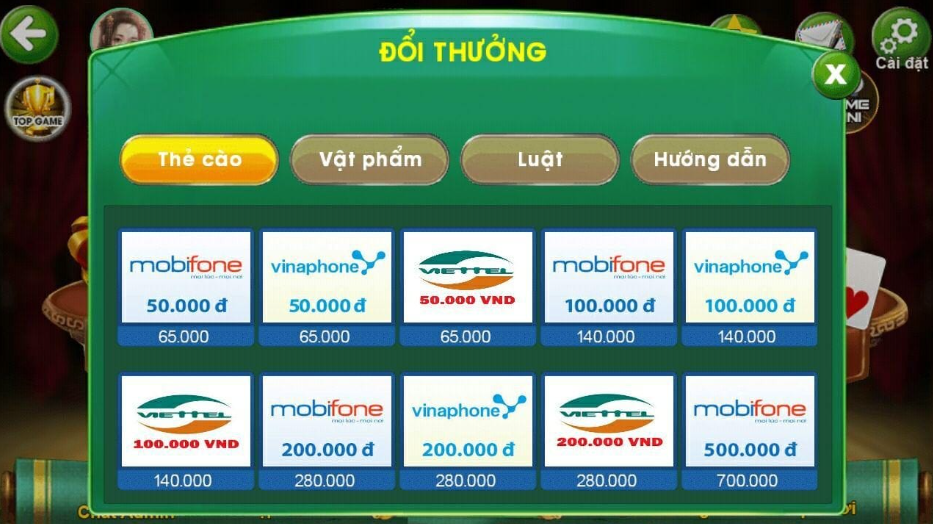 Game bài đổi thẻ cào 3 cây cực cuốn